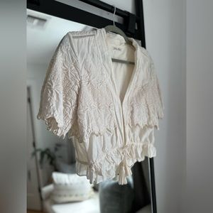 Crop, embroidered top from LoveShackFancy.